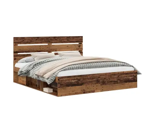 Gultas Rāmis Vecs Koks 200 X 200 Cm Ciets Priedes Koks Vidaxl