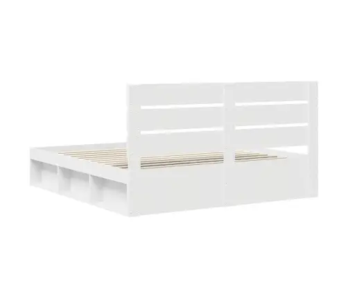 Voodi Raam Peaga Valge 180 X 200 Cm Tahke Mänd