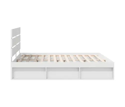 Voodi Raam Peaga Valge 180 X 200 Cm Tahke Mänd