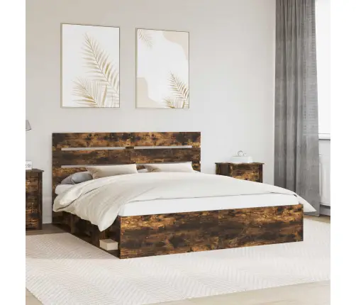 Lovos Rėmas Rūkyta Ąžuolas 180 X 200 Cm Kietos Pušies Mediena