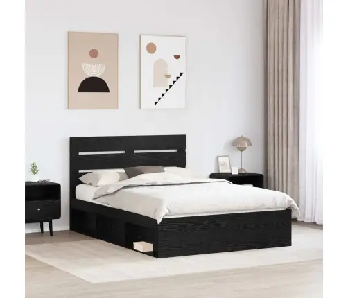 Lovos Rėmas Juoda 160 X 200 Cm Kietos Pušies Mediena