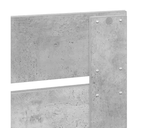 Gultas Rāmis Betona Pelēks 150 X 200 Cm Ciets Priedes Koks Vidaxl