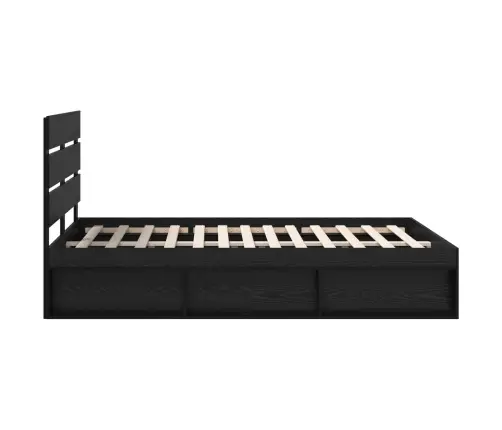 Gultas Rāmis Melna 140 X 200 Cm Ciets Priedes Koks Vidaxl