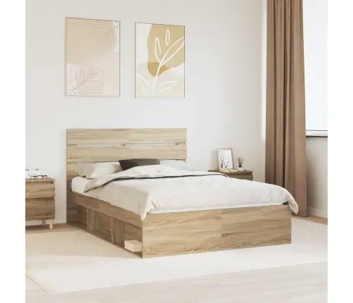 Gultas Rāmis Sonoma 140 X 200 Cm Ciets Priedes Koks Vidaxl