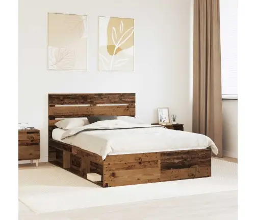 Gultas Rāmis Vecs Koks 140 X 200 Cm Ciets Priedes Koks Vidaxl