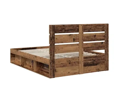 Gultas Rāmis Vecs Koks 140 X 200 Cm Ciets Priedes Koks Vidaxl