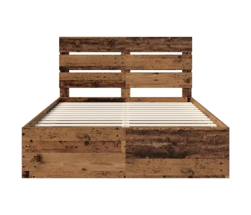 Gultas Rāmis Vecs Koks 140 X 200 Cm Ciets Priedes Koks Vidaxl