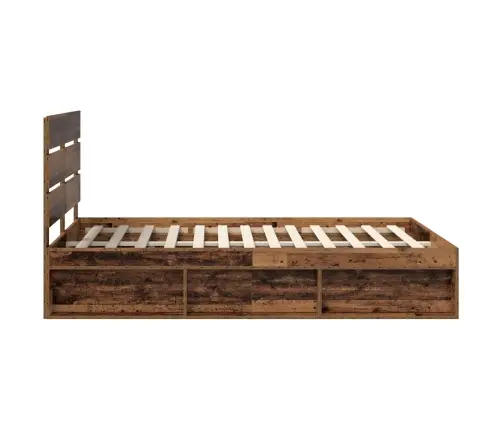 Gultas Rāmis Vecs Koks 140 X 200 Cm Ciets Priedes Koks Vidaxl