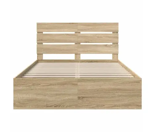 Gultas Rāmis Sonoma 140 X 190 Cm Ciets Priedes Koks Vidaxl