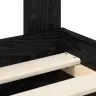 Gultas Rāmis Melna 135 X 190 Cm Ciets Priedes Koks Vidaxl