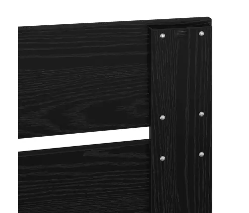 Gultas Rāmis Melna 135 X 190 Cm Ciets Priedes Koks Vidaxl