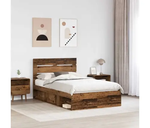 Gultas Rāmis Vecs Koks 135 X 190 Cm Ciets Priedes Koks Vidaxl