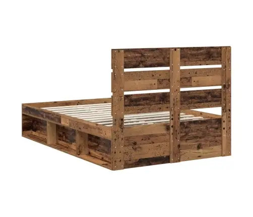 Gultas Rāmis Vecs Koks 135 X 190 Cm Ciets Priedes Koks Vidaxl