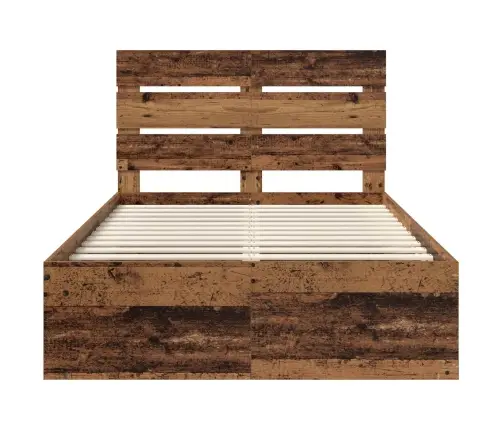 Gultas Rāmis Vecs Koks 135 X 190 Cm Ciets Priedes Koks Vidaxl