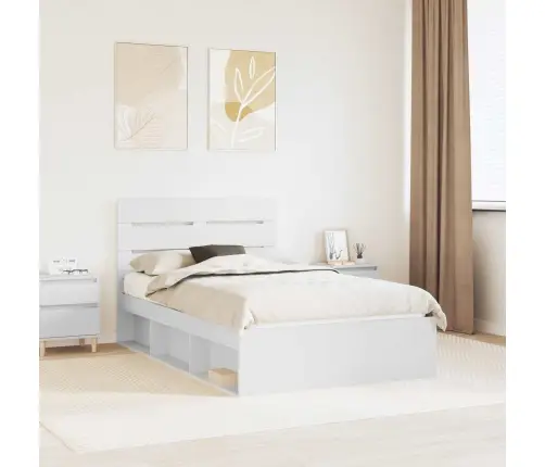 Gultas Rāmis Balts 120 X 200 Cm Ciets Priedes Koks Vidaxl