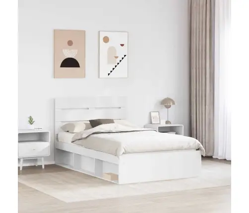 Gultas Rāmis Balts 120 X 200 Cm Ciets Priedes Koks Vidaxl