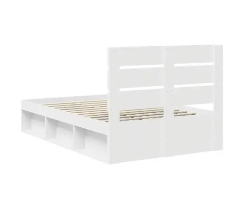 Gultas Rāmis Balts 120 X 200 Cm Ciets Priedes Koks Vidaxl