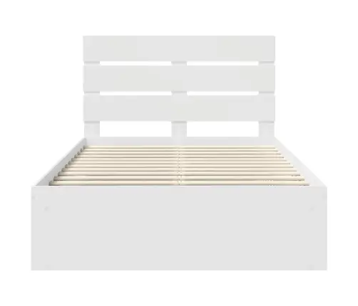 Gultas Rāmis Balts 120 X 200 Cm Ciets Priedes Koks Vidaxl