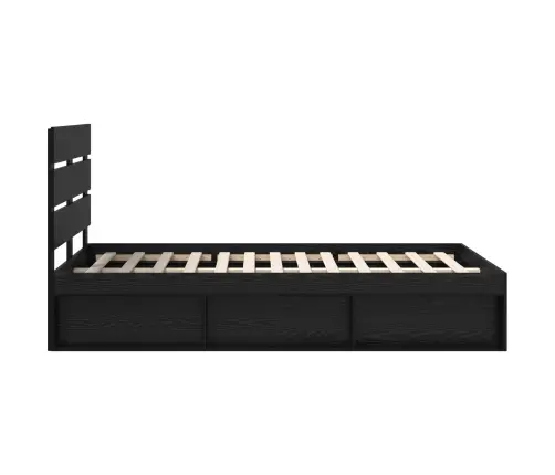 Gultas Rāmis Melna 120 X 200 Cm Ciets Priedes Koks Vidaxl