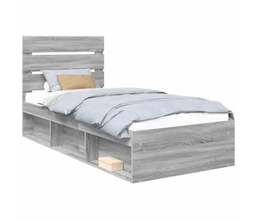 Lovos Rėmas Pilkas Sonoma 100 X 200 Cm Kietos Pušies Mediena