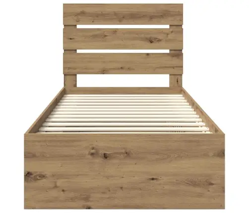 Gultas Rāmis Mākslīgā Ozola 100 X 200 Cm Ciets Priedes Koks Vidaxl