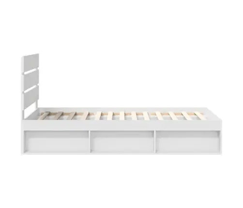 Voodi Raam Peaga Valge 90 X 200 Cm Tahke Mänd