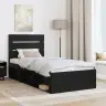 Gultas Rāmis Melna 90 X 200 Cm Ciets Priedes Koks Vidaxl
