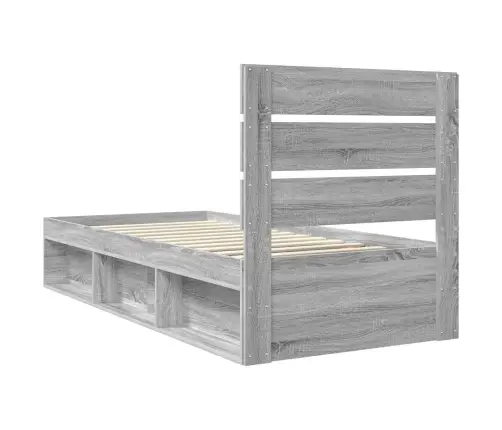 Lovos Rėmas Pilkas Sonoma 90 X 200 Cm Kietos Pušies Mediena