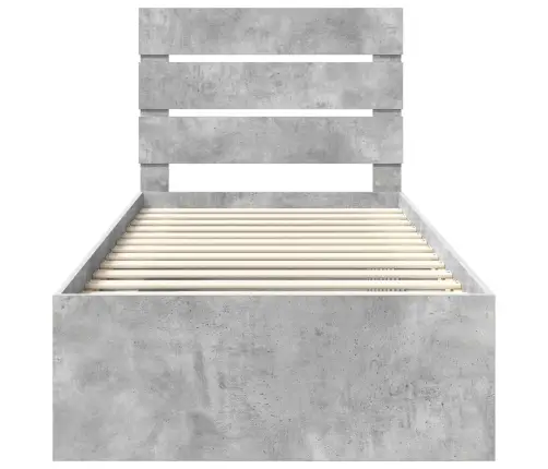 Lovos Rėmas Betono Pilka 90 X 190 Cm Kietos Pušies Mediena