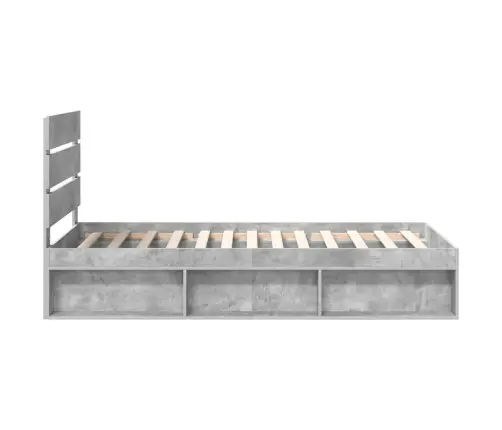Lovos Rėmas Betono Pilka 90 X 190 Cm Kietos Pušies Mediena