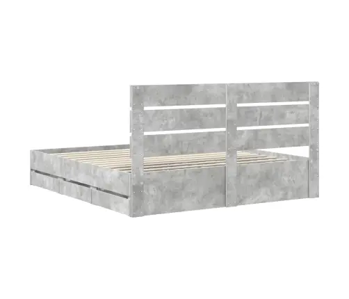 Lovos Rėmas Betono Pilka 200 X 200 Cm Inžinerinė Mediena