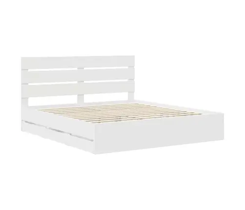 Gultas Rāmis Ar Atvilktni Balts 180 X 200 Cm Inženieru Koks Vidaxl