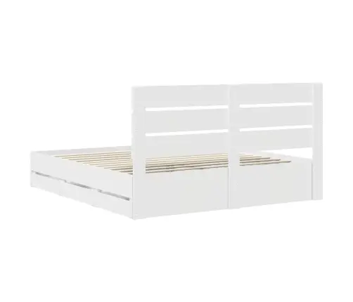 Gultas Rāmis Ar Atvilktni Balts 180 X 200 Cm Inženieru Koks Vidaxl