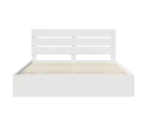 Gultas Rāmis Ar Atvilktni Balts 180 X 200 Cm Inženieru Koks Vidaxl