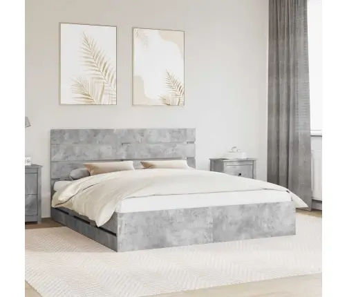 Lovos Rėmas Betono Pilka 180 X 200 Cm Inžinerinė Mediena