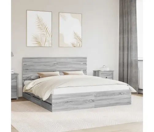Lovos Rėmas Pilkas Sonoma 180 X 200 Cm Inžinerinė Mediena