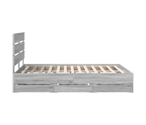 Gultas Rāmis Pelēks Sonoma 160 X 200 Cm Inženieru Koks Vidaxl