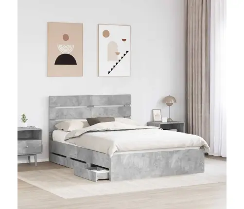 Voodi Raam Sahtliga Peaga Betoonhall 140 X 190 Cm Inseneripuit