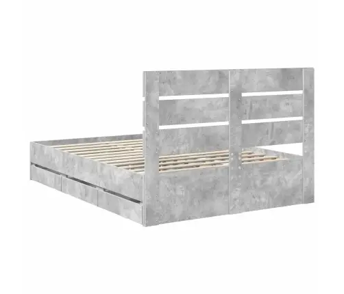 Voodi Raam Sahtliga Peaga Betoonhall 140 X 190 Cm Inseneripuit