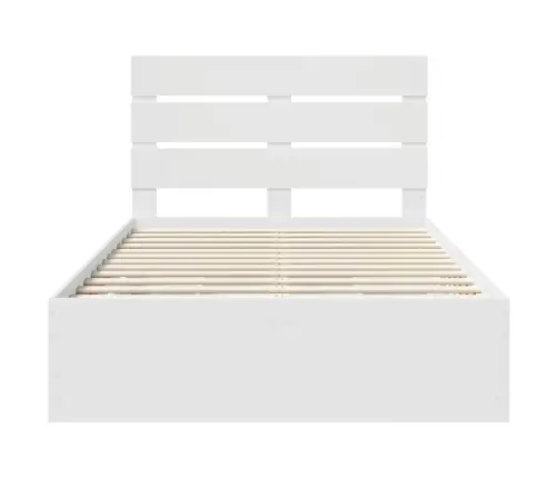 Gultas Rāmis Ar Atvilktni Balts 120 X 200 Cm Inženieru Koks Vidaxl