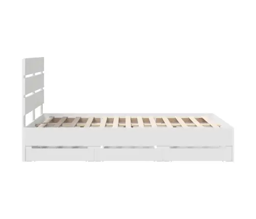 Gultas Rāmis Ar Atvilktni Balts 120 X 200 Cm Inženieru Koks Vidaxl