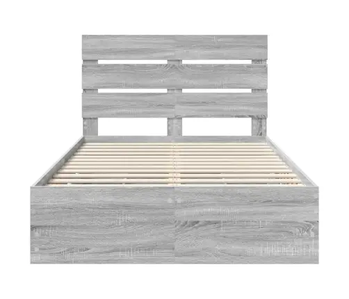 Gultas Rāmis Pelēks Sonoma 120 X 200 Cm Inženieru Koks Vidaxl