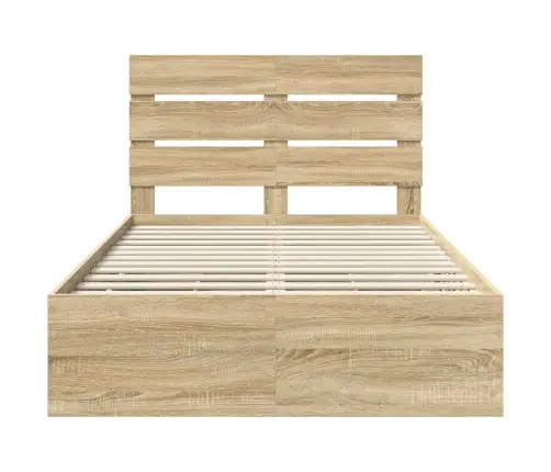 Gultas Rāmis Sonoma Ozols 120 X 190 Cm Inženieru Koks Vidaxl