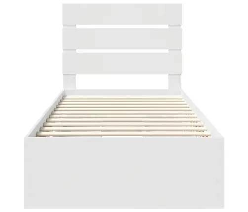 Gultas Rāmis Ar Atvilktni Balts 100 X 200 Cm Inženieru Koks Vidaxl