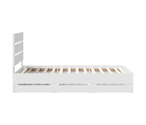 Gultas Rāmis Ar Atvilktni Balts 90 X 190 Cm Inženieru Koks Vidaxl