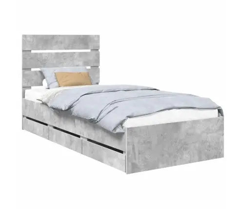 Lovos Rėmas Betono Pilka 90 X 190 Cm Inžinerinė Mediena