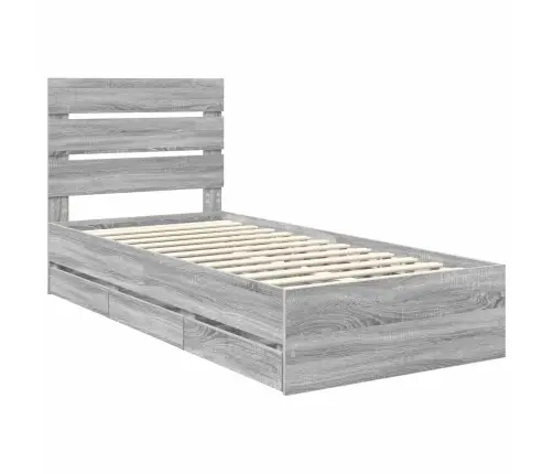 Lovos Rėmas Pilkas Sonoma 90 X 190 Cm Inžinerinė Mediena