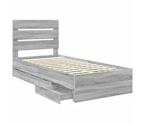 Lovos Rėmas Pilkas Sonoma 90 X 190 Cm Inžinerinė Mediena