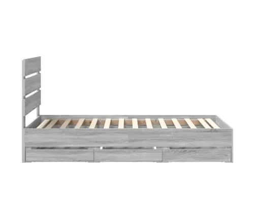 Lovos Rėmas Pilkas Sonoma 90 X 190 Cm Inžinerinė Mediena