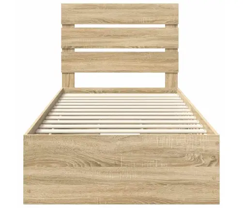 Voodi Raam Sahtliga Peaga Sonoma Tamm 90 X 200 Cm Inseneripuit